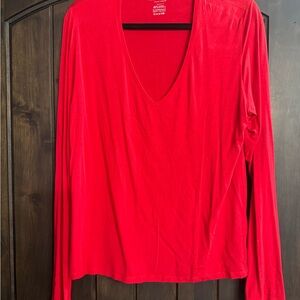 a new day Red V-Neck Long Sleeve Blouse